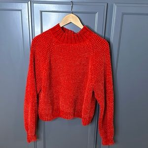 H&M Red Chenille Sweater Size L